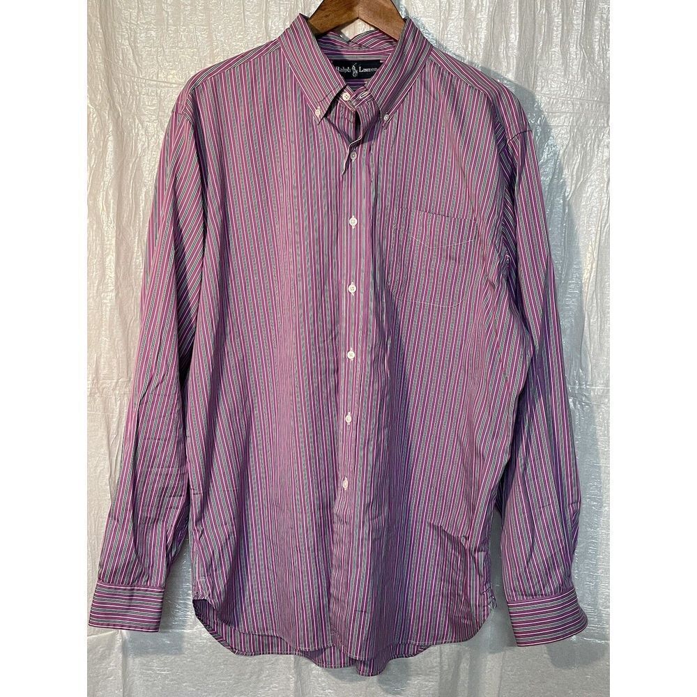Ralph Lauren Striped Button Down Shirt Long Sleeve Dress Casual